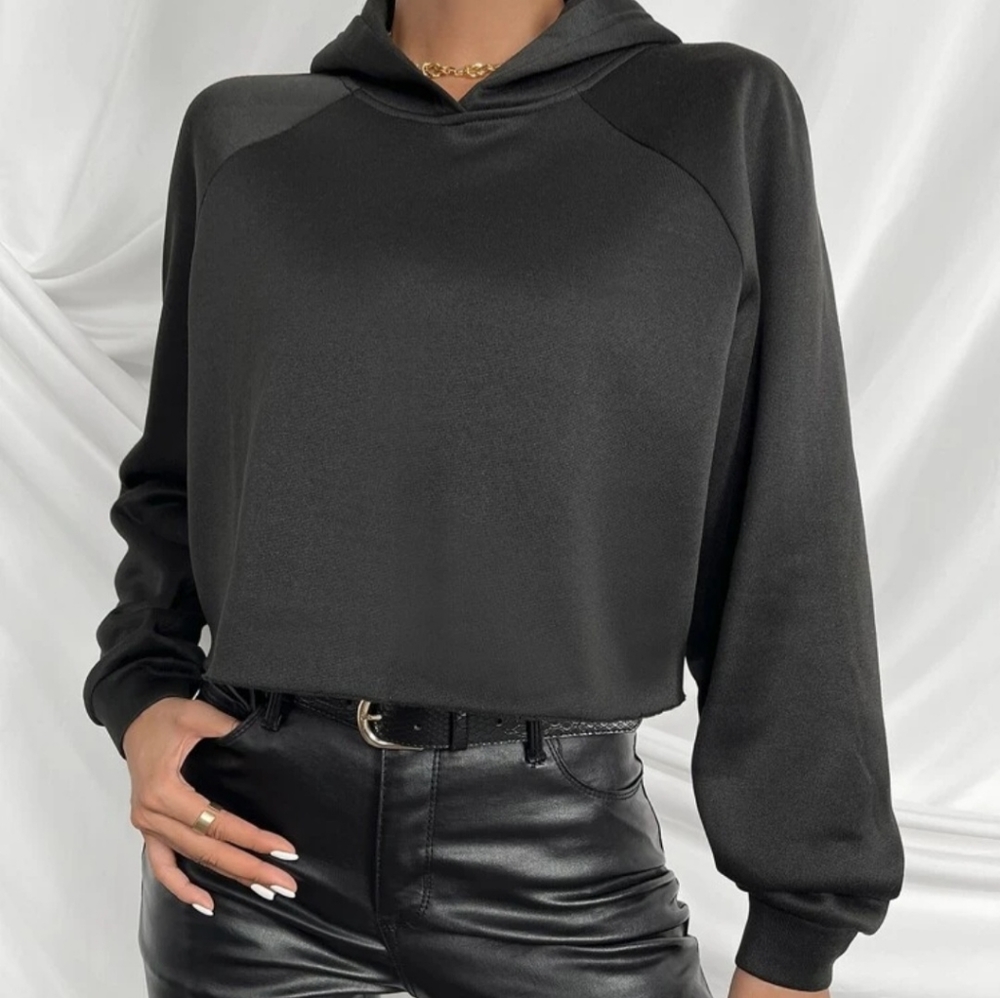 5/$25 - SHEIN BLACK chain back hoodie - sz. L - Picture 3 of 12